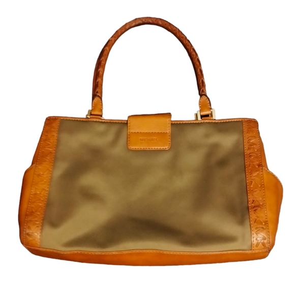 Rare Vintage Michael Kors Tan and Olive Green Shoulder Bag - Picture 5 of 12